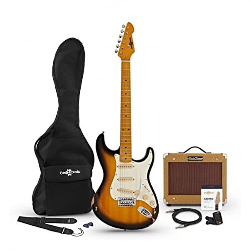 Gear4music E-Gitarre und Verstärker-Paket LA Select Legacy, Sunburst