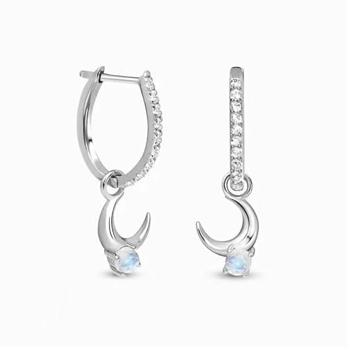XKUN Ohrringe Silberbaumeln Tropfen Ohrringe Für Frauen, Mit Weißem AAA-Zirkonia, Hypoallergen Schmuck Für Empfindliche Ohren-K