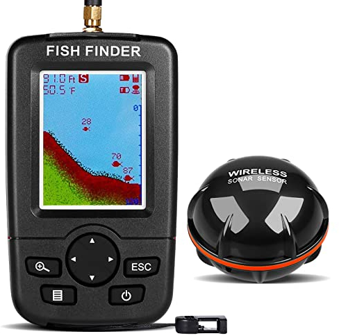 Détecteur de Poisson sans Fil Détecteur de Poisson Portable avec capteur Sonar Détecteur de Poisson Portable Echo Sounder pour Bateau d'appâts de pêche à la Carpe