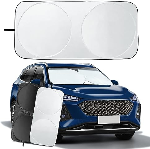Parasol para Parabrisas Delantero de Coche con Protección UV, Protector Plegable para Apto del Parabrisas Grande o Pequeño (160x85 cm)
