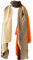 PB Pietro Baldini Elegante Damen Schals Pashmina Schals mit geometrieschem Designs für Freizeit Abendkleid Hochzeit Freizeit - 90 x 180 - Grau Orange