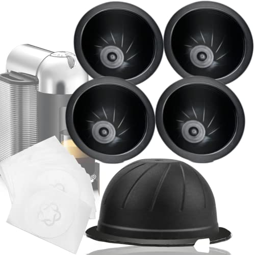 LUKELI Vertuo Wiederverwendbare Kapseln, Vertuo-Kapseln, nachfüllbar, für VertuoLine, Nachfüllpackung, Vertuoline-Pod, passend für Nespresso Vertuo, 230 ml+), 5 Stück