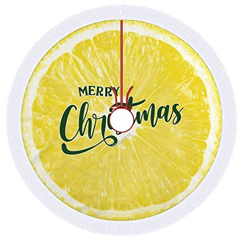 Mini gonna per albero di Natale a quadri, motivo a quadri, con stella e frutti di Natale, con nappa, in pizzo, decorazione rotonda, regalo 72 cm