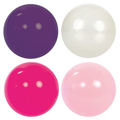 Ludi – Bolsa de 60 Bolas Rosas Flexibles de plástico antiaplastamiento. A Partir de 6 Meses. Bolas de Lanzamiento, Hacer rodar y para Piscina de Bolas. Diámetro: 7 cm