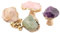 BMTick 4 Pack DIY Natural Rough Copper Crystals with Brushed Golden Edge Pull Handle - For Kitchen Cabinet Drawer & Cupboard Handle Knob with 3 Sizes of Screws - Cabinet Hardware