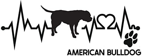 Generisch Autoaufkleber Aufkleber Herzschlag Liebe EKG Deko Sticker selbstklebend schwarz Breite 28cm Motiv: American Bulldog 01