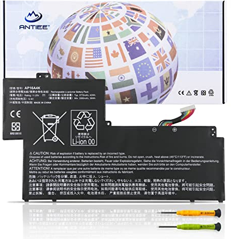 ANTIEE AP16A4K Batteria per Acer Swift 1 SF113-31 Aspire One Cloudbook 11 AO1-132 AO1-132-C5MV AO1-132-C3T3 AO1-132-C0QL SF113-31-P5CK KT.00304.003 KT.00304.0073ICP4/68/111 42Wh