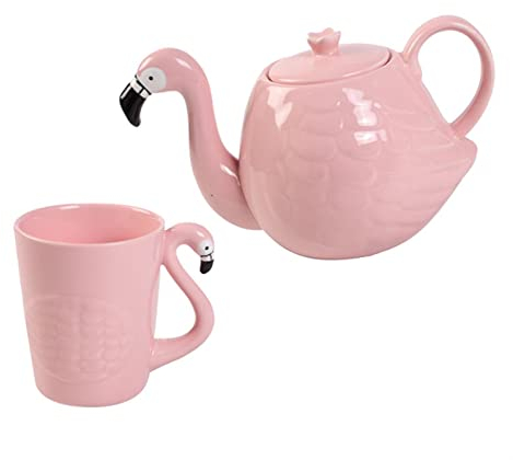 GaRcan Jarra de Agua Juego de Jarra de Agua Rosada con Taza Tetera de cerámica con Asa Hogar para Agua Fría/Caliente, Té Helado y Jugos con Infusión de Frutas Jarra de Té Helado