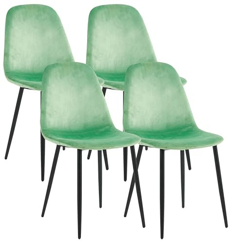 VCM 4er Esszimmerstühle | skandinavischer gepolsterter Küchenstuhl | Maße ca. H. 83 x B. 54 x T. 59 cm | Bequeme Rückenlehne | Esszimmerstuhl - Fiolo
