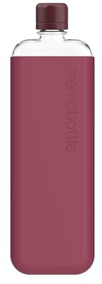 memobottle SLIM (Wild Plum) Bundle - 15oz (450ml) - Bottle, silicone sleeve & lid | Sleek, Slim & Flat Water Bottle for Bags & Laptops | BPA Free Tritan | Modern, Minimalist | Ideal for Daily Use