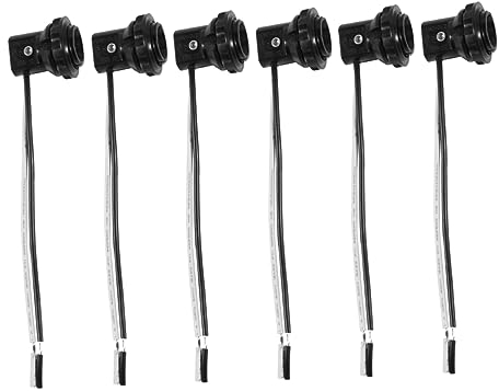 Hemobllo 6 Stück Edison-Lampenfassung E12-Sockel E12-Lampenfassung Hängelampenfassung E12-Drahtverbinder Drahtleitungen Verbinder Schwarze Wandlampen 125 V 75 W E12-Fassung Mit