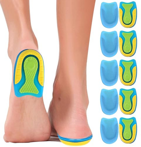 ATSGJLZN Talonnette Epine Calcaneenne, 5 Paires Semelles Chaussures Gel,Talonnette Tendon D'achille pour Soulager Tendinite Tendon Achille Fasciite Plantaire, Épine Calcanéenne