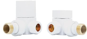 EcoSpa Manual Square Radiator Valve - Corner - White (Pair)