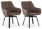 CLIPOP Esszimmerstühle Drehbar Set mit Armlehne, Kunstleder Polsterstuhl Gepolstert Sitz Küchenstuhl Drehstuhl Armlehnenstuhl für Esszimmer Wohnzimmer Büro (2er Set, Kunstleder Braun)