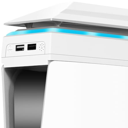 LED Oberer Lüfter für PS5 Slim Konsole, Verstellbarer 3 Geschwindigkeit Lüfter RGB Licht Kühlstation Staubdicht Kühler mit USB2.0 Ports für PS5 Slim Disc & Digital Edition
