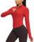 QUEENIEKE Damen Sportjacke Laufjacke mit Lycra Elasthan – Zip-Up Trainingsjacke für Gym Tops Yoga Fitness BBL Running-Jacken (Hellrot, 42-44)