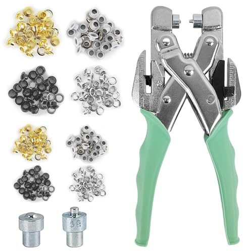 Juego de 160 Piezas Ojales Metalicos, Acero Inoxidable Remachadora Ojales, Diámetro de Perforación 3MM/5MM Ojetes Metalicos, Corchetes de Presion Metalicos, Botones de Presion, Botones a Presion (1)