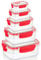 Crosspack Plastic Airtight Food Storage Containers Set 10 Pieces (Red) (5 Containers,5 Lids) BPA Free | Leak Proof | Transparent Food Containers with Lids | Airtight containers with Lids| Microwave