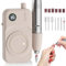 mUGLE Portable Nail Drill Electric File: 35000RPM Professional Rechargeable Nail E File Machine, for Acrylic Nails Gel Polishing Removing, Cordless Efile with Bits Kit for Manicure Salon Home (Pink)