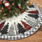 Lambluefly Round Christmas Tree Blanket, 122 cm, Round Christmas Tree Blanket, Red & Black Buffalo Check, Christmas Tree Motif, Tree Blanket, Christmas Tree Rug, Round for Christmas Tree Decorations,