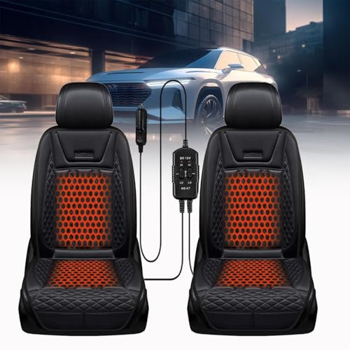 Wizvox Sitzauflagen, Stromschutz 12v Beheizbarer Autositzbezug Professionelle rutschfeste Beheiztes Sitzkissen Autositz Doppelsitz 1 Netzkabel,C