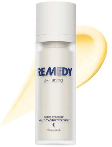 Remedy Science Åtgärd för hälsosamt åldrande: anti-aging-behandling för rynkor, ojämn konsistens och lera med retinaldehyd, argirelin, matrixyl 3000, glykolsyra och syra
