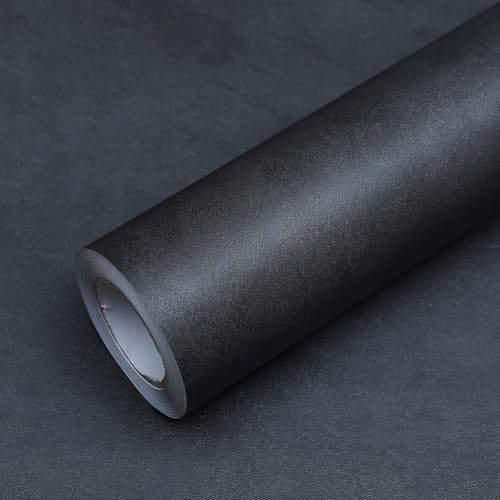 Papel pintado autoadhesivo para muebles, color gris oscuro, textura de hormigón, grueso, mate, resistente al agua, patrón de cemento, lámina decorativa, lámina autoadhesiva, vinilo adhesivo para