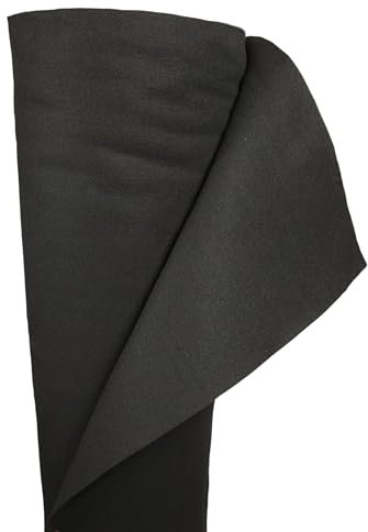 EraGreen Premium Bastelfilz 1,5m Br. - 3mm Filz zum Basteln - Dekostoff Wollfilz Filzstoff Filzrolle schwarz (Meterware)