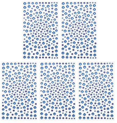 PATIKIL 1045 Pcs Acrylic Gem Sticker, 4 Size 3/4/5/6mm Self Adhesive Rhinestones Face Gem Stones Bling Jewelry for Nail Art Craft Clothes DIY Makeup Decoration Party, Dark Blue