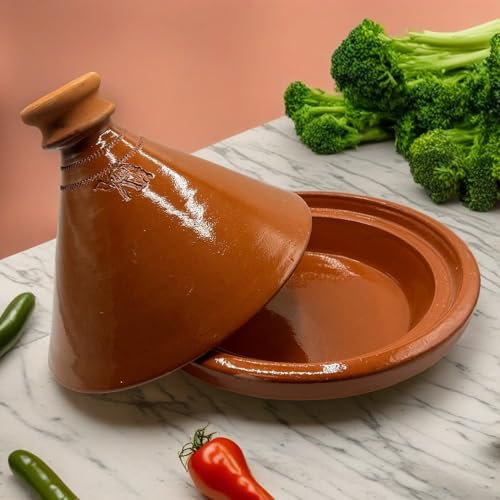 Tajine XL 35 cm en terre cuite peinte à la main - Casserole traditionnelle marocaine/tunisienne + Ebook gratuit 1404251132