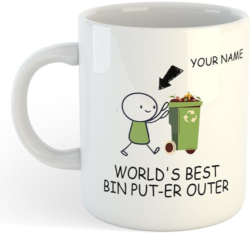 Custom World's Best Bin Put-er Outer | Personalised Funny Gift Idea Cup Tea Coffee | 11oz White Mug
