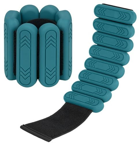 Smlper 2 Pcs Verstellbare Handgelenkgewichte Knöchelgewichte Set Tragbare Gewichtsmanschetten für Damen und Herren,knöchelgewichte Set für Pilates,Tanz,Yoga,Gehen,Jogge (Grün, 1kg (0,5kg*2))