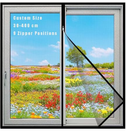 Malla de ventana de tamaño personalizado, red de aislamiento de pájaros y gatos a prueba de desgarros, cortina autoadhesiva para mosquitos, malla invisible para ventana, fácil de instalar