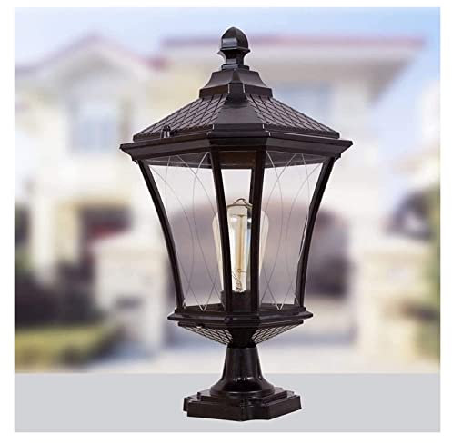 KOIAMVZW Luz de Patio Columna de Estilo Europeo Faros Delanteros Valla Villa Puerta Luz Exterior Impermeable Antióxido Jardín Vía Luz Poste Porche Patio Pilar Paisaje Lámpara de pie Lámpara de Calle