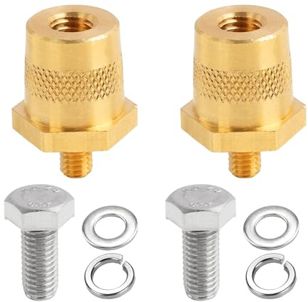 2 Piezas Bornes de Batería para Coche, Adaptadores de Terminales de Automóvil con Rosca Externa M8, Conectores de Terminal de Latón de Alta Conductividad,Adecuados para Baterías de Litio en Vehículos