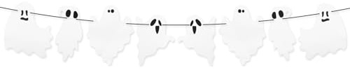 Halloween Geisterbanner, Kreatives Hänge Ghost Banner Happy Halloween Partydekoration für Drinnen und Draußen Perfekt für Gruselhaus Dekor