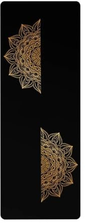 Yogamatte aus Gummi, Bronzing, Mandala, mit Positionslinie, Fitness, Sport (Mandala-Matten)