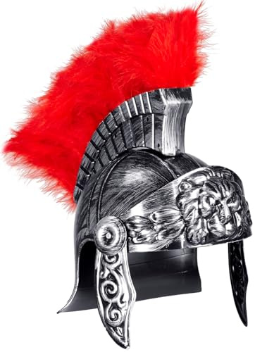 TrendandStylez Römerhelm & Spartaner Helm für Erwachsene. Antiker Kostümhelm mit Federbusch als Zenturio in Bronze/Silber oder Gladiator. Perfekt für Karneval, Halloween & Mottoparty.