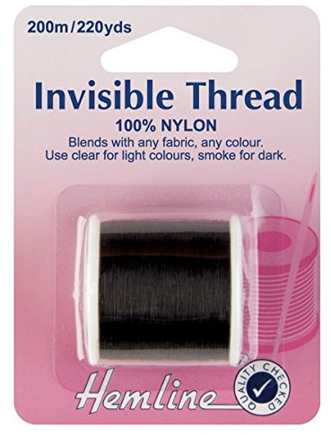 Hemline H241 Nähgarn, 100 % Nylon, für unsichtbare Nähte, Farbton: Smoke (für dunklere Stoffe geeignet), 200 m