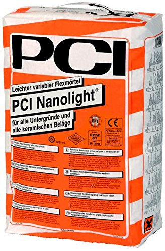 PCI Nanolight White, Flexkleber Glasmosaikkleber Fliesenkleber 15kg,Weiß,Mosako