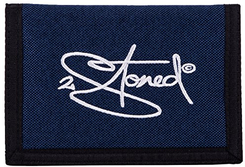 2Stoned Geldbörse Wallet Unisex Navy Blau mit Klettverschluss, Stick Classic Logo, aus Polyester