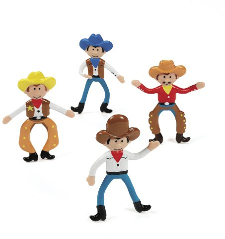 cama24com Cowboys und Sheriff Figuren für Tischdeko Becherdeko Mitgebsel 4 Stück Palandi®