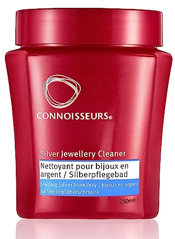 Connoisseurs Schmuckreiniger | Silber Reiniger für Schmuck aus Sterlingsilber | 250ml Schmuck Reinigung für Halsketten & Ringe | Poliert & Schützt