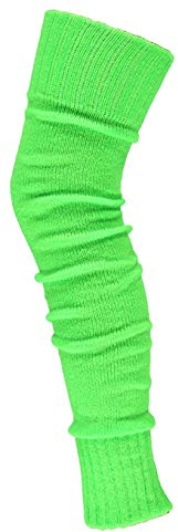 krautwear® Damen Beinwärmer Stulpen Legwarmers Overknees gestrickte Strümpfe ca. 70cm 80er Jahre 1980er Jahre (neon grün)