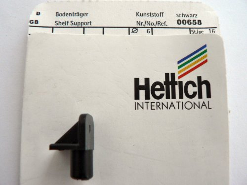 Hettich Bodenträger mit Zapfen schwarz, Ø 6 mm, 16 Stück, Artikelnr. 658