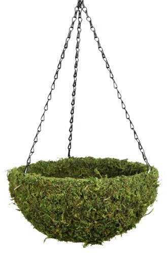 Super Moss (29201) MossWeave Hanging Basket - Round, Fresh Green, Medium (14.5 Diameter)