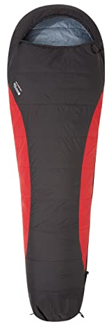 Mountain Warehouse Extreme Leichter Daunenschlafsack - Mumienschlafsack, Kapuze, Zweiwegereißverschluss, Reisebett mit Kordelverschluss - Für Rucksackreisen, Reisen Rot Einheitsgröße