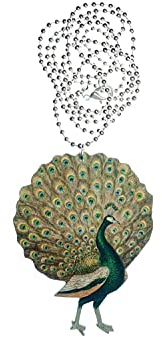 Miniblings Blauer Pfau Halskette Kette gelasert 80cm bunt Vogel hölzern Holz - Handmade Modeschmuck - Kugelkette versilbert