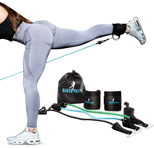 Glute-Tastic - Ankle Kickback Strap with Resistance Bands for Butt & Hip Exercises