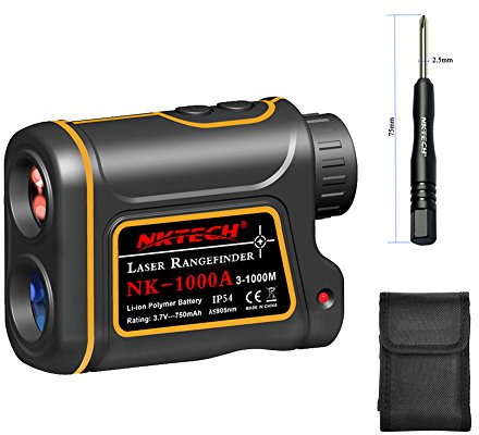 Nktech Télémètre laser, télescope 4-en-1, portée 600 m, 1 000 m, 1 200 m, 1 500 m, grossissement 8x, mesure vitesse, hauteur, angle, distance, rechargeable, pour extérieur, chasse, golf